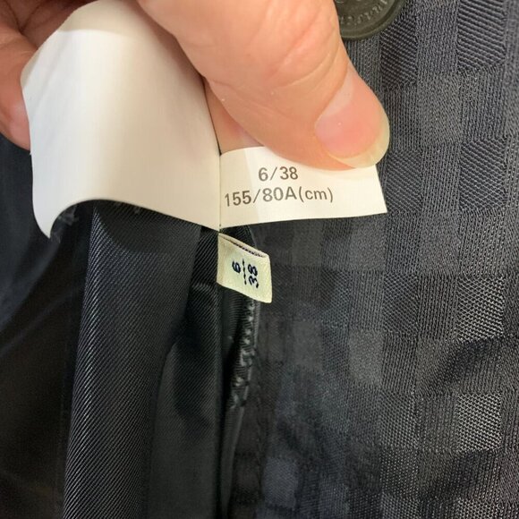 Aquascutum Vintage 80s Short Trench Coat Black Check Mid Mac Jacket - Picture 12 of 16